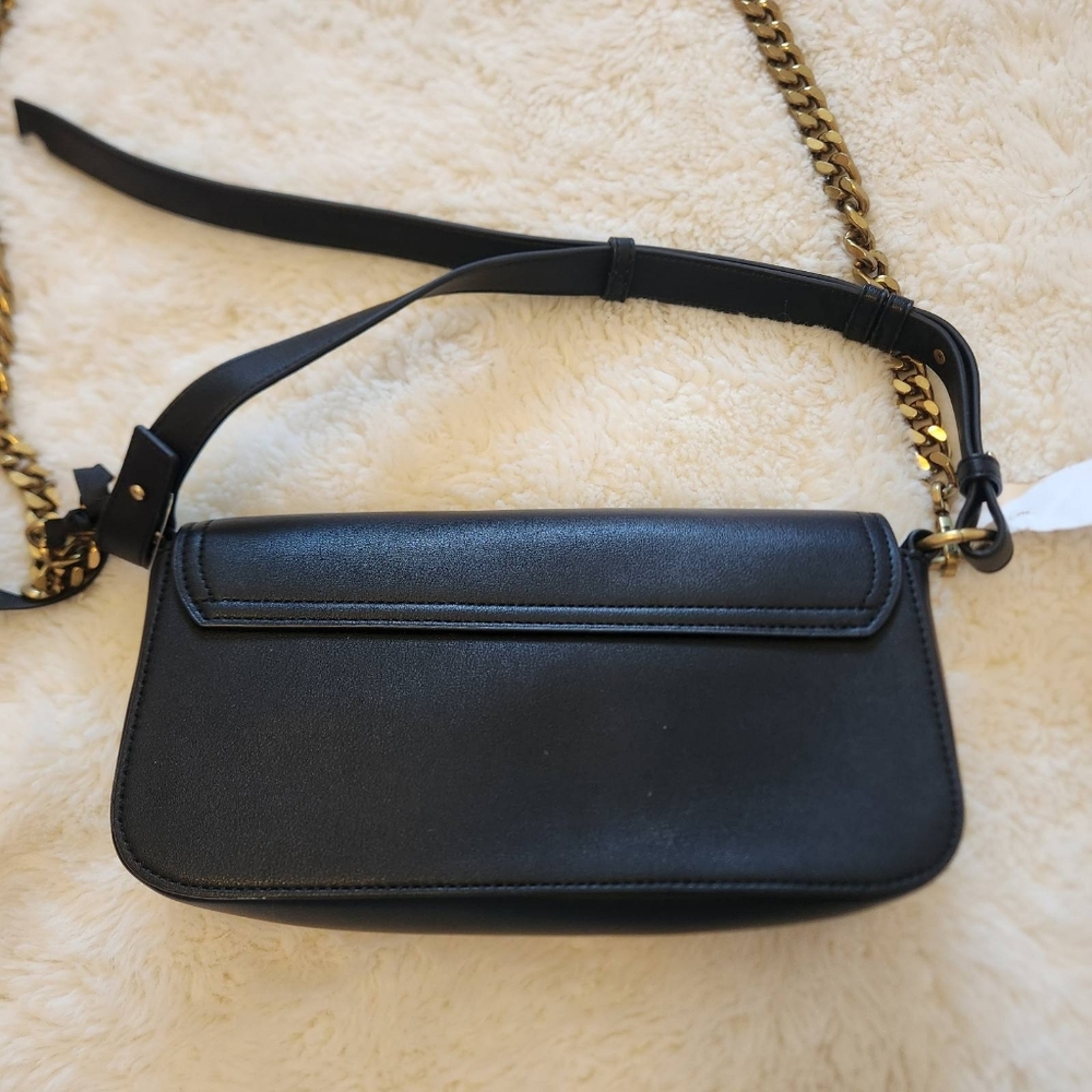 NWT Just Cavalli Black Tiger Head Plaque Convertible Crossbody Clutch Gold Chain - Picture 8 of 16